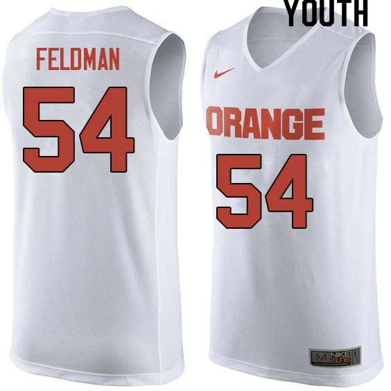 Youth #54 Ky Feldman Syracuse White College Basketball Jerseys Sale-White - Click Image to Close